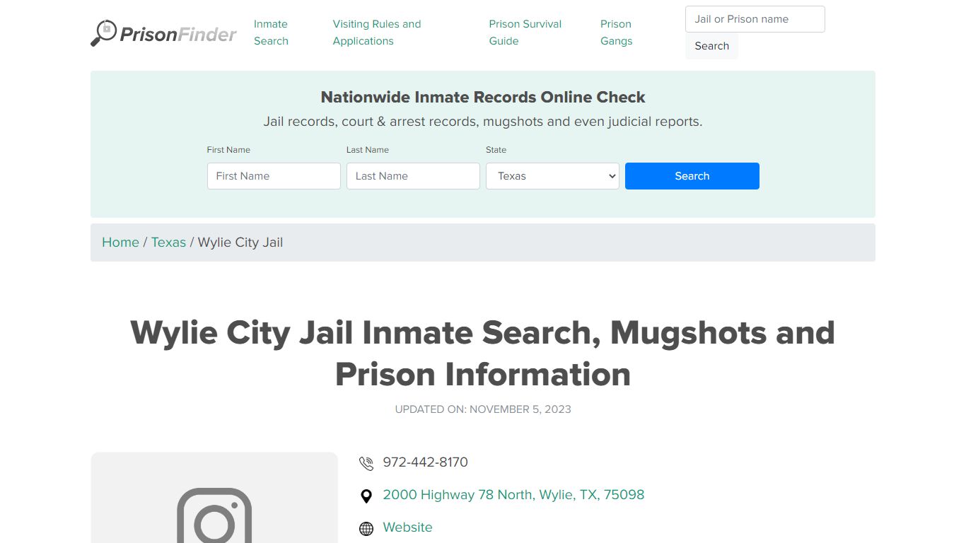 Wylie City Jail Inmate Search, Mugshots, Visitation, Phone no ...