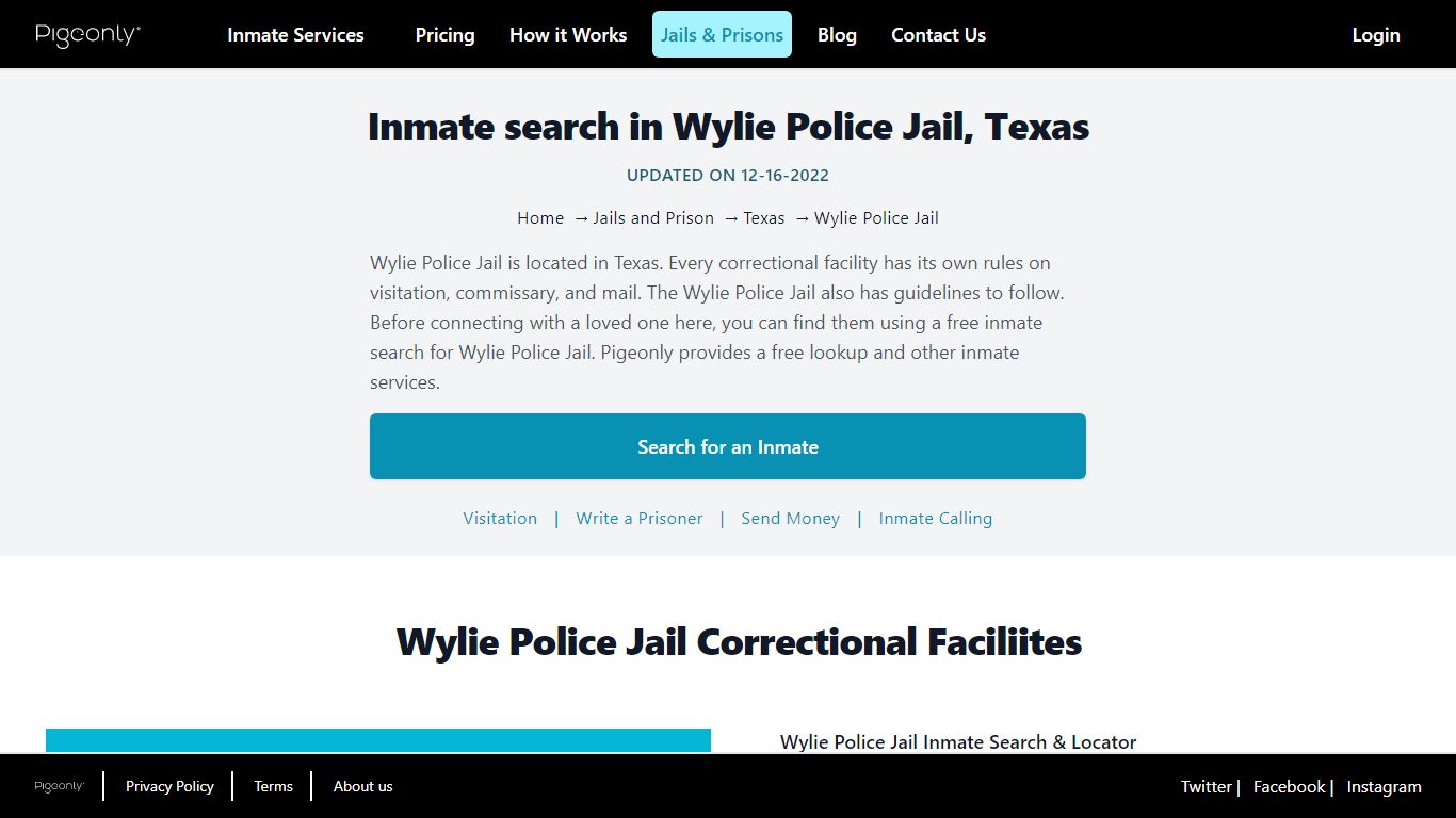 Inmate Search Wylie Police Jail, Texas | Pigeonly